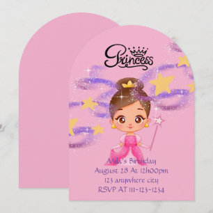invitación de cumpleaños de princesa rosa