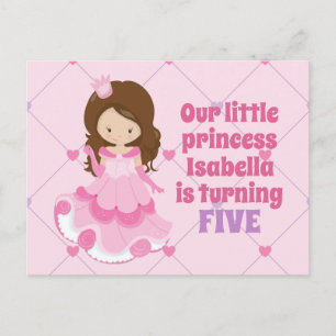 Invitación de cumpleaños de princesa rosa linda