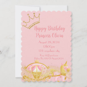 invitación de cumpleaños de princesa rosa para chi
