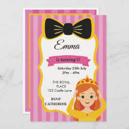 Invitación de cumpleaños de Princesa Rosa | zazzle