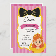 Invitación de cumpleaños de Princesa Rosa | zazzle