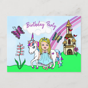 Invitación de cumpleaños de princesa rubia bonita 