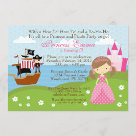Invitación de cumpleaños de Princesa y Pirata