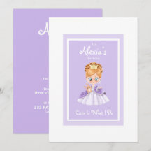 Invitación de cumpleaños de princesita blanca y mo