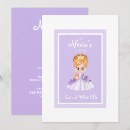 Invitación de cumpleaños de princesita blanca y mo
