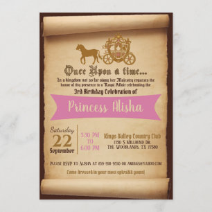 Invitación de cumpleaños de Princess Carriage