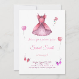 Invitación de cumpleaños de Princess Dress