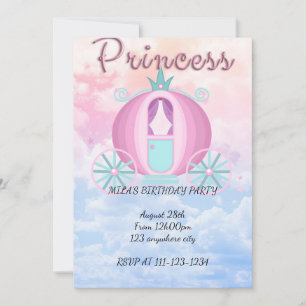 Invitación de cumpleaños de Princess para chicas