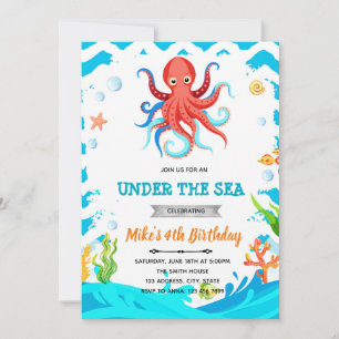 invitación de cumpleaños de pulpo