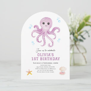 Invitación de cumpleaños de pulpo bajo el mar