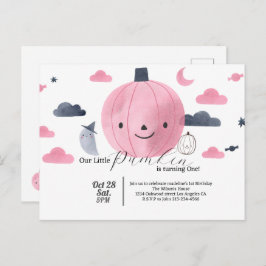 invitación de cumpleaños de pumkin rosa lindo