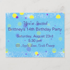 Invitación de cumpleaños de punto de burbuja
