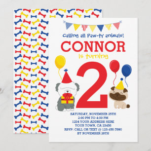 Invitación de cumpleaños de Puppy