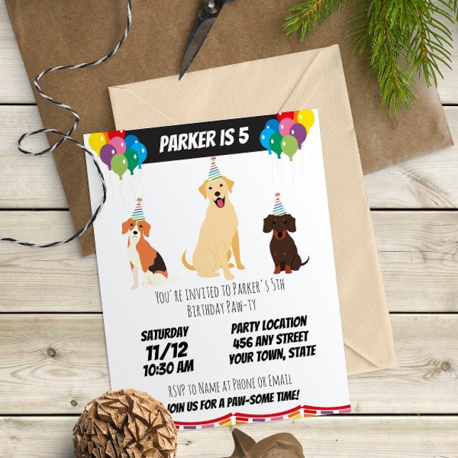 Invitación de cumpleaños de Puppy (Subido por el creador)