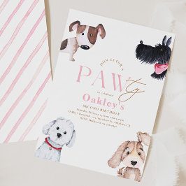 Invitación de cumpleaños de Puppy Paw-ty