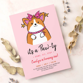 Invitación de cumpleaños de Puppy Pawty