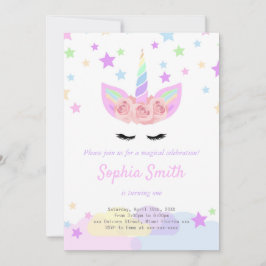 Invitación de cumpleaños de Purple unicorn