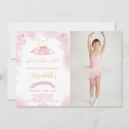Invitación de cumpleaños de purpurina Ballerina co