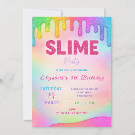 Invitación de cumpleaños de purpurina Slime