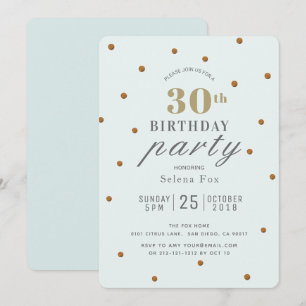 Invitación de cumpleaños de Purpurinas de oro y ve