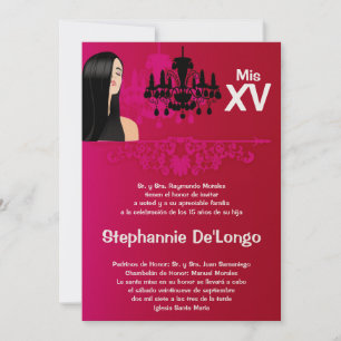 Invitación de cumpleaños de Quinceanera, Chica ele