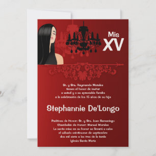 Invitación de cumpleaños de Quinceanera, Chica ele