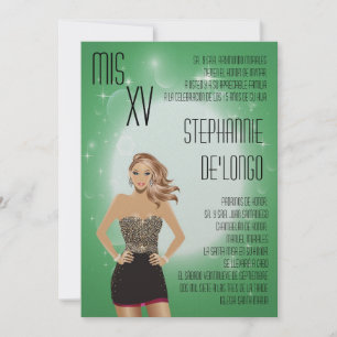 Invitación de cumpleaños de Quinceanera fresca