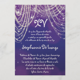 Invitación de cumpleaños de Quinceanera Glitz Glim