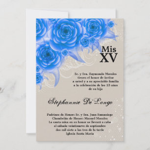 Invitación de cumpleaños de Quinceanera para Rosas