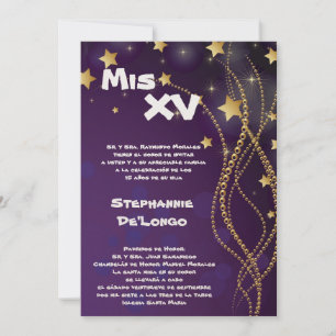 Invitación de cumpleaños de Quinceanera, Purpurina