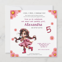 Invitación de cumpleaños de Quirky Dandelion chica