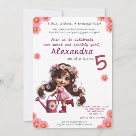 Invitación de cumpleaños de Quirky Dandelion chica