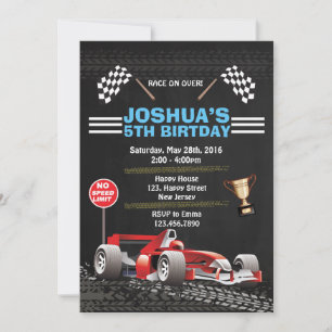Invitación de cumpleaños de Race Car