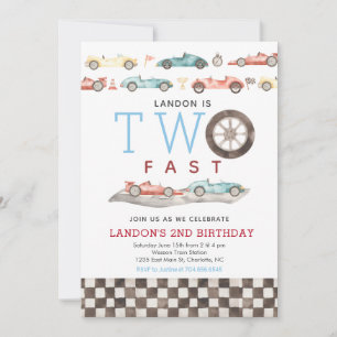 Invitación de cumpleaños de Race Car