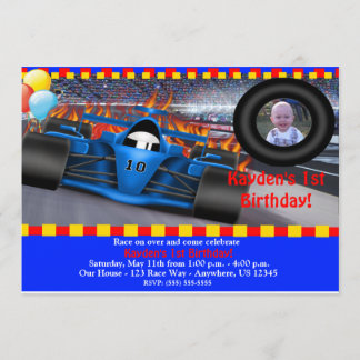 Invitación de cumpleaños de Race Car