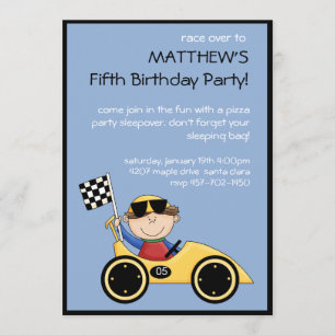 Invitación de cumpleaños de Race Car