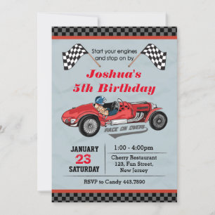 Invitación de cumpleaños de Race Car