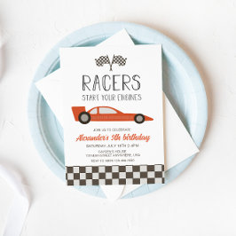 Invitación de cumpleaños de Race Car