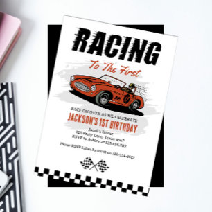Invitación de cumpleaños de Race Car