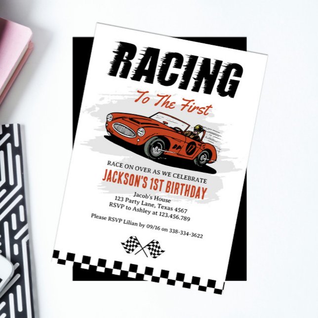 Invitación de cumpleaños de Race Car (Subido por el creador)