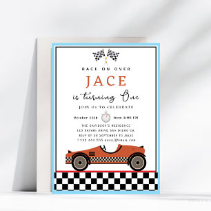 Invitación de cumpleaños de Race Car