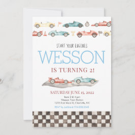 Invitación de cumpleaños de Race Car