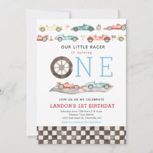 Invitación de cumpleaños de Race Car