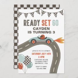 Invitación de cumpleaños de Race Car