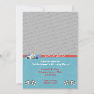 Invitación de cumpleaños de Race Car