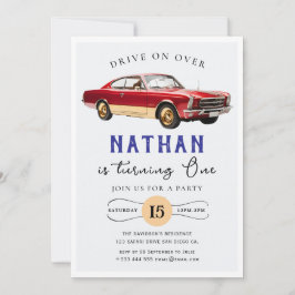 Invitación de cumpleaños de Race Car