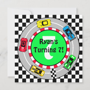 Invitación de cumpleaños de Race Car Boy