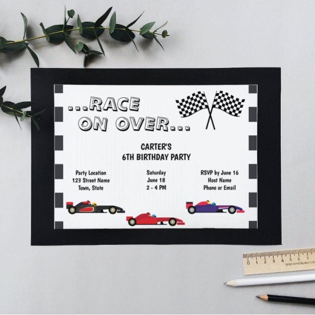 Invitación de cumpleaños de Racecar (Subido por el creador)