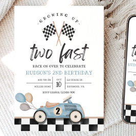 Invitación de cumpleaños de Racecar Segundo cumple