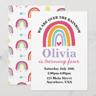 invitación de cumpleaños de Rainbow Bright